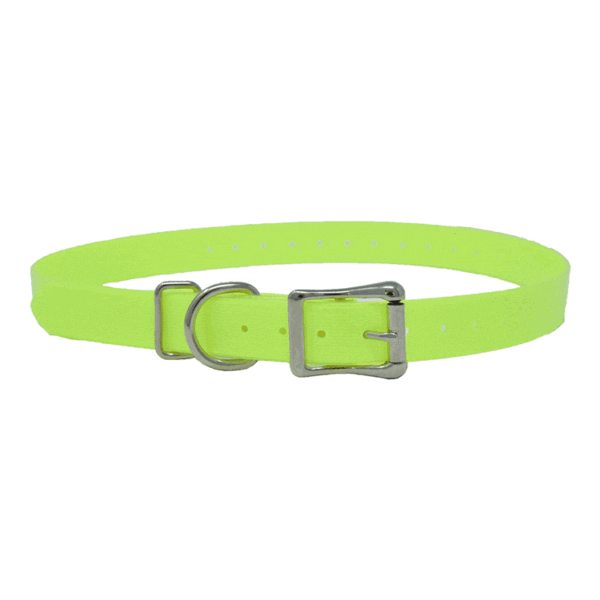 K-9 Komfort 3/4" Universal Replacement Strap with Roller Double Buckle and D Loop-Neon Yellow