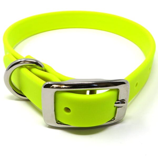 K-9 Komfort 3/4 Inch TufFlex Neon Yellow D Ring Collar