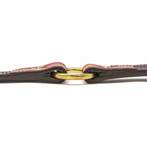 K-9 Komfort 1 Inch Tan Skirting with Burgundy Latigo Premium Deluxe Leather Center Ring Collar
