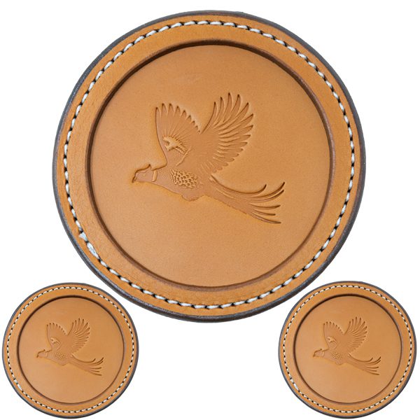 Premium Leather Coaster Pheasant Tan