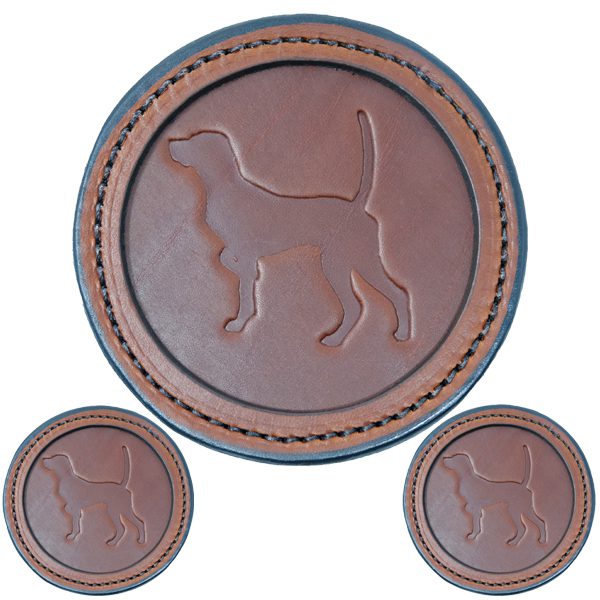 Premium Leather Coaster Pointer Rich Brown