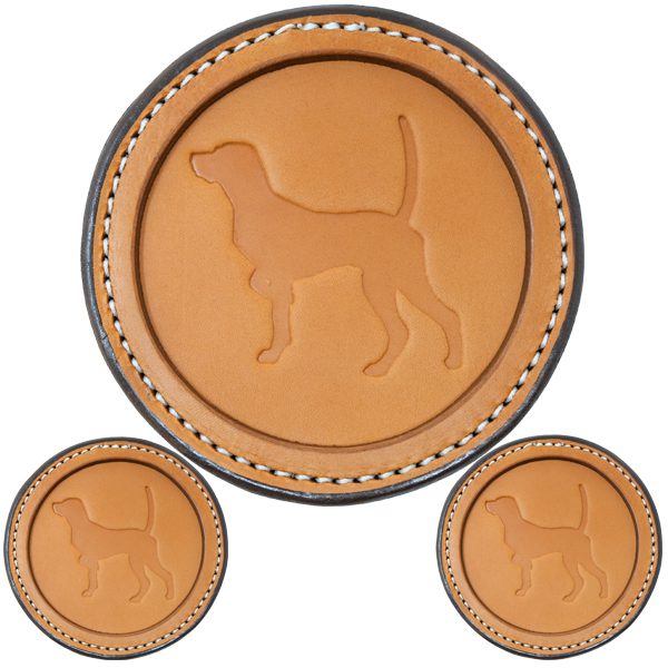 Premium Leather Coaster Pointer Tan